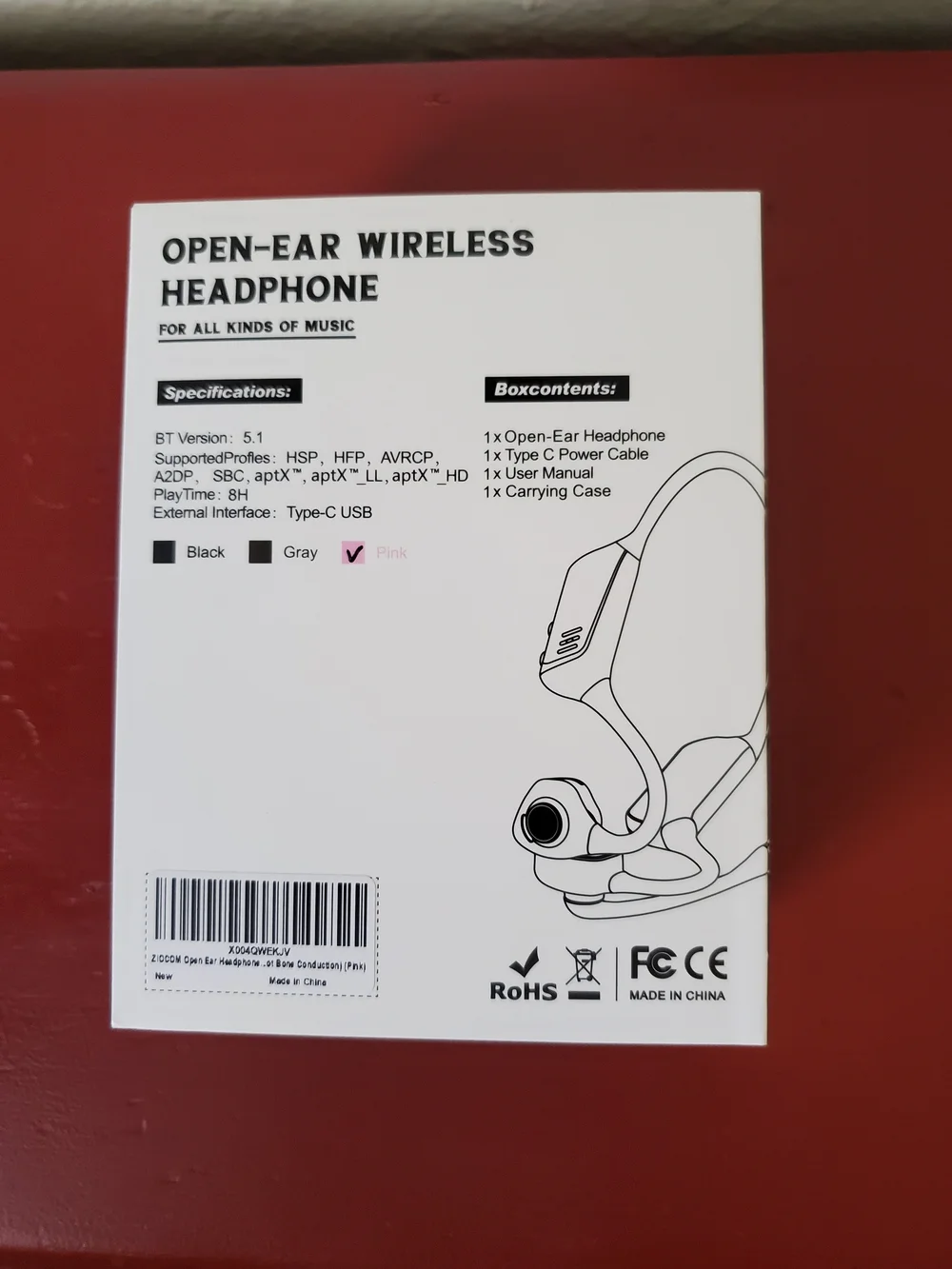 LK02 Open-Ear Wireless Headphone - Black